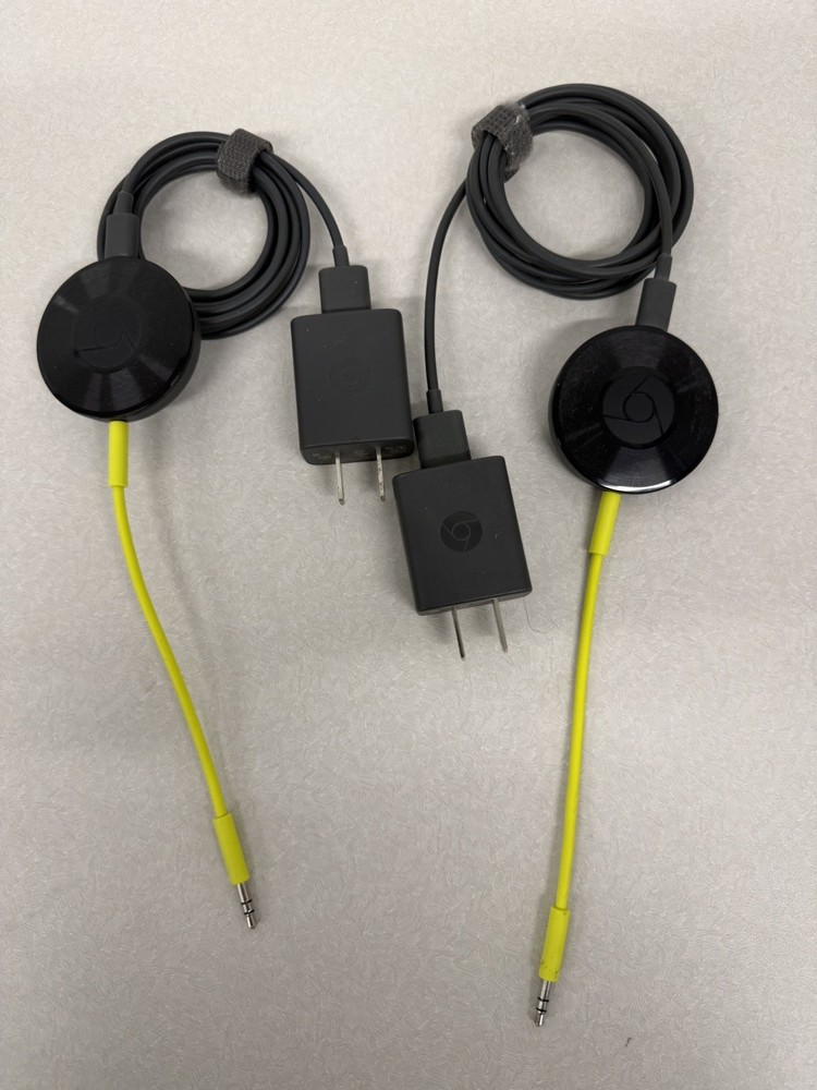 Pair (2) Google Chromecast Audio Media Streamer Used – Working – RUX-J42 – Read.