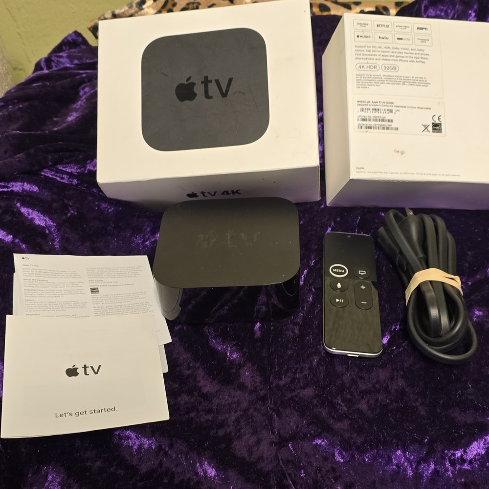 Apple TV 4K 32GB HDR 2160p Media Streamer w/ Siri Remote A1842 MQD22LL/A