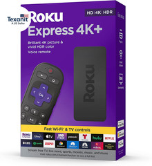 Express 4K+ | Streaming Device 4K/HDR with Voice Remote, Free & Live TV