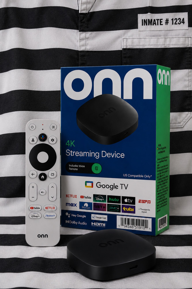 onn. 100026240 Android TV UHD Streaming Device – Black