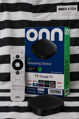 onn. 100026240 Android TV UHD Streaming Device – Black