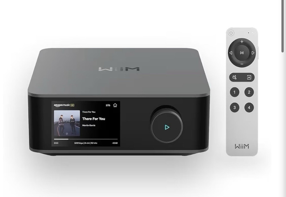 WiiM Amp Ultra Media Streamer Box w/ Remote Control – Gray/Black (Black & Gray)