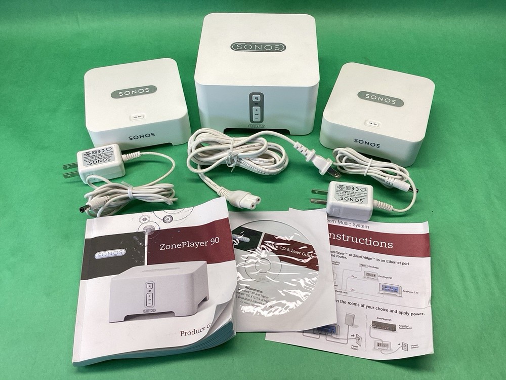 Sonos BUNDLE Connect ZP90 Zone Player + 2 Bridges – POWERS ON – UNTESTED