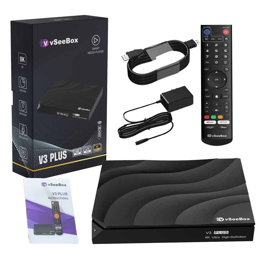 NEW / vSeeBox V3 Plus 4G Ram 64GB Storage (Locked) For Parts Or Repair (READ)