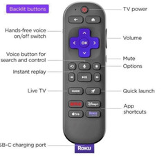 Roku Voice Remote Pro (2nd Ed.) (App Shortcuts Vary)