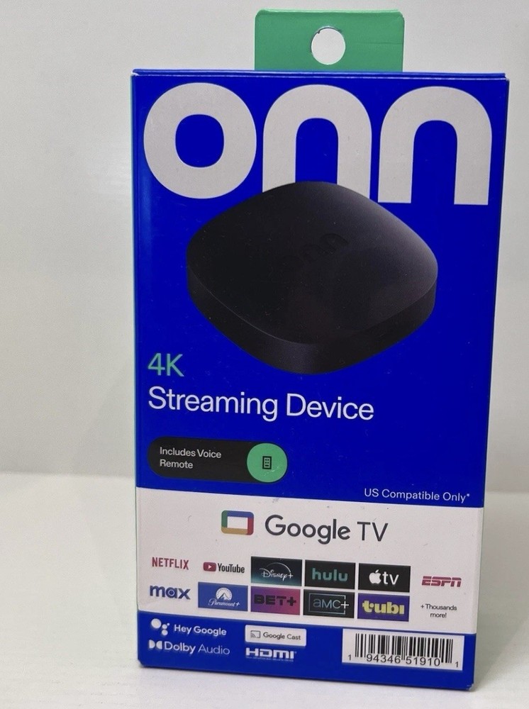 Onn 4K Streaming Device – Google TV – Ultra Fast – 4K 8GB Storage 2GB Ram – NEW!