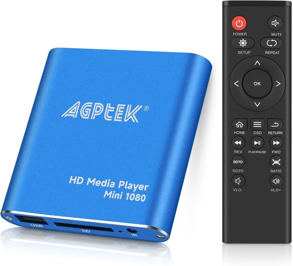 HDMI Media Player, Blue Mini 1080p Full-HD Ultra HDMI MP4 Player for -MKV/RM/