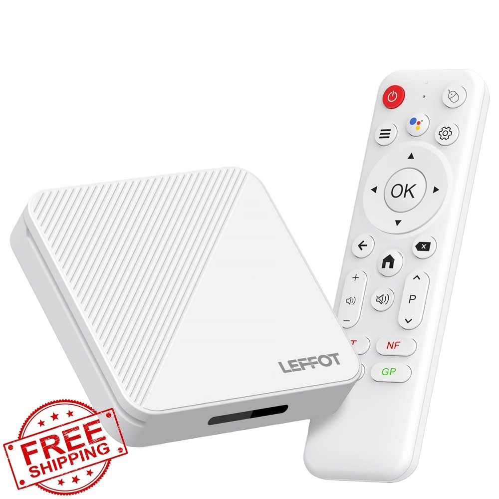 LEFFOT Android 14 4K TV Box H313 2GB/16GB 5G WiFi 6 Voice Remote