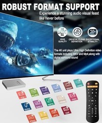 4K Ultra HD Media Player & HDD Enclosure, Play MP4 MKV Videos, Auto Playback, US