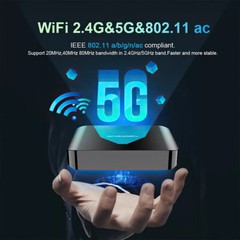 TV98 PLUS Android 14.0 Smart TV Box Quad Core UHD 8K BT5.0 5G WiFi Media Player