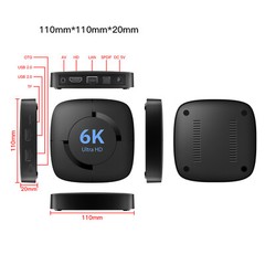 TV Box Media player Voice Assistant 8K 6K 3D Wifi6 2.4G&5.8G 4GB RAM 64G Top Box