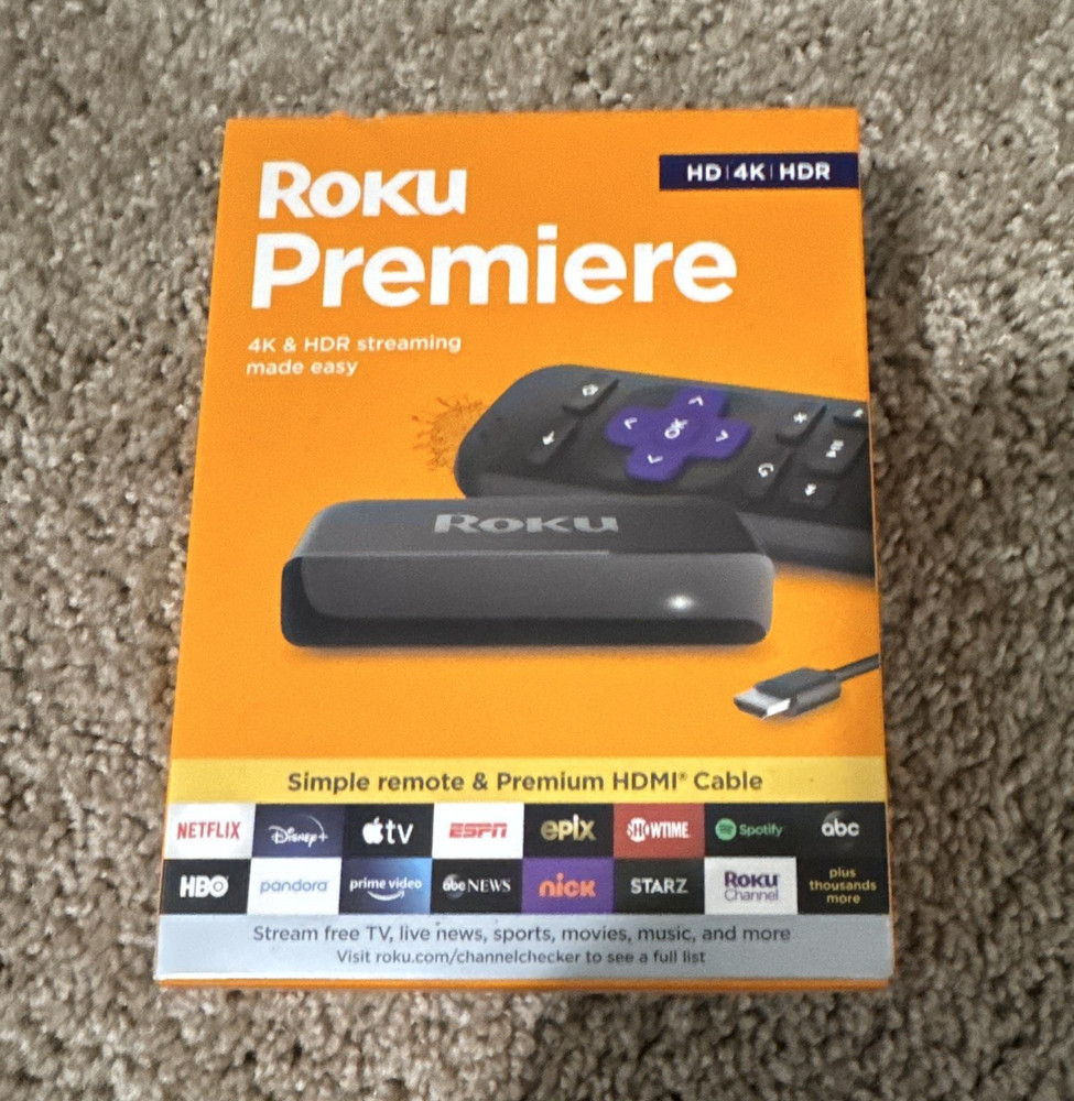 Roku Premiere 4K HDR 2160p Media Streamer w/ Remote & HDMI Cable