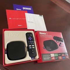 Roku 3 (3rd Gen) 4230X Media Streamer 4230R – Black w/Remote/Charger/Manuals/Box