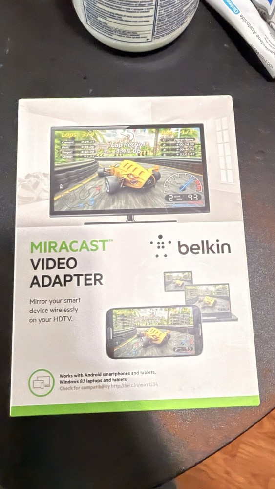 Belkin Miracast Video Adapter Wireless Portable Wi-Fi Dongle Black