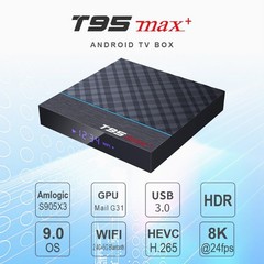 8K T95 MAX+ Dual WiFi 4GB/32GB Bluetooth Android 9.0 Streaming Media TV Box