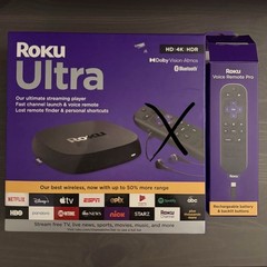 Roku ULTRA 4800R 4K/HD/HDR + Roku Voice Remote Pro Bundle (No HDMI Cable)