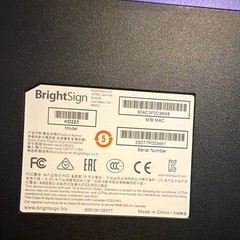BrightSign HD3 HD223 Digital Signage Media Player HDMI Ethernet Purple