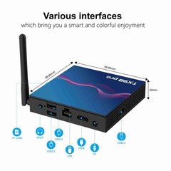 TX98 Pro 4K Ultra HD Android 14.0 Smart TV Box with Remote Control, Allwinner H