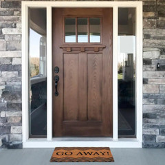 Go Away 18 In. X 30 In. Printed Coir Door Mat | (NEW) (FREE SHIPPING)