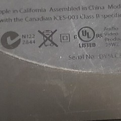 Apple TV 3rd Gen 2012 model A1469 HD Media Streamer 8GB Flash Storage Bluetooth