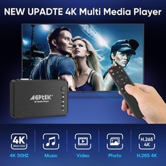 Updated 4K@30hz HDMI TV Media Player with HDMI/AV/VGA Output, Digital MP4 Pla…