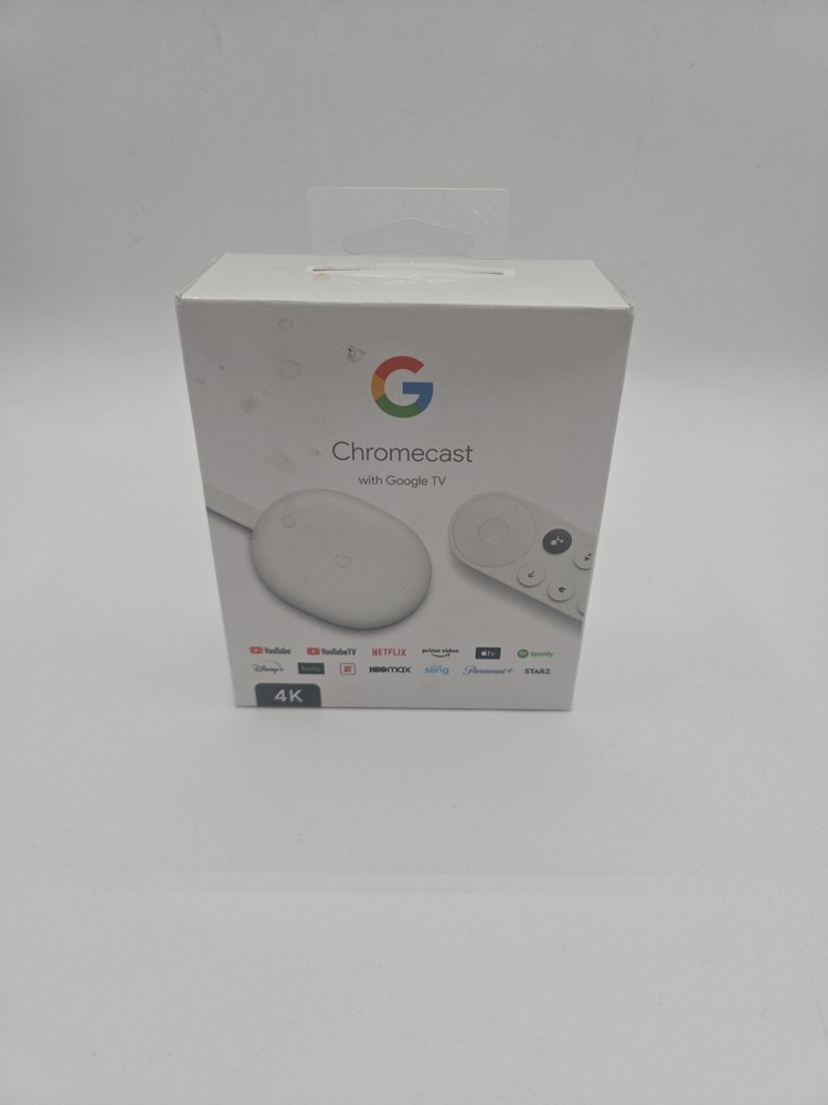 Google Chromecast with Google TV 4K Streaming Media Player Snow New Sealed