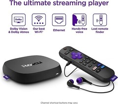 Roku Ultra 4K UHD Streaming Media Player with Voice Remote Pro – NEW