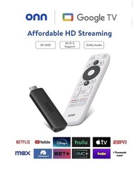 onn Full HD Streaming Device Google TV Voice Remote 2K UHD Wi-Fi Dolby Audio