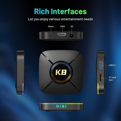 5pcs/lot dhl free HK1 RBOX K8 mini Rockchip RK3518 Android 14 TV Box 2GB 32GB