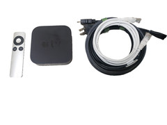 Apple TV 3rd Gen A1469 1080p Media Streamer Silver Remote Power TESTED