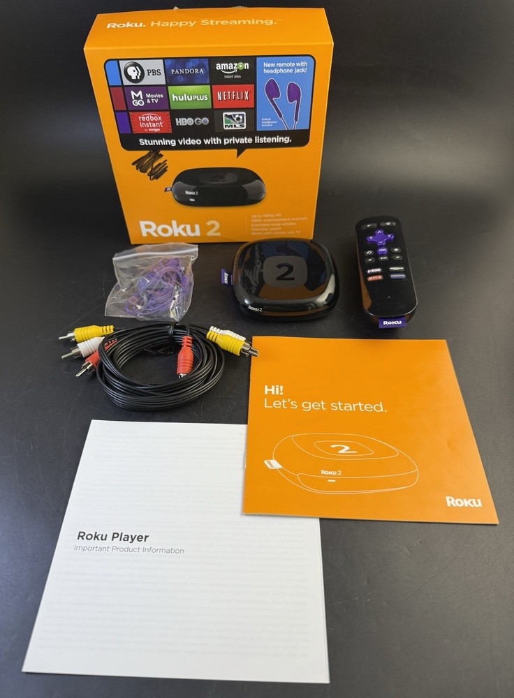 Roku 2 Media Streamer W/ Headphone Jack- Black (2720R) Vh7