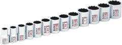 13Piece 1/2″ Drive Chrome Socket Rail 12Pt SAE Standard