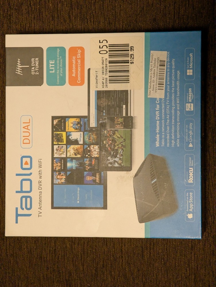 Tablo Dual Lite TV Antenna DVR with WiFi OTA DVR 2-Turner Model TDNS2B-02-CN