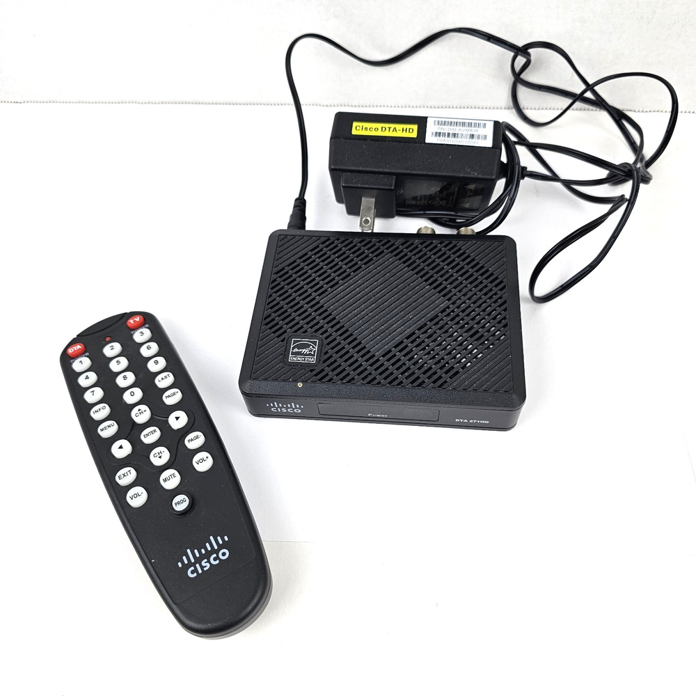Cisco DTA 271HD Digital Transport Adapter Cable Box with Cisco Remote and Power