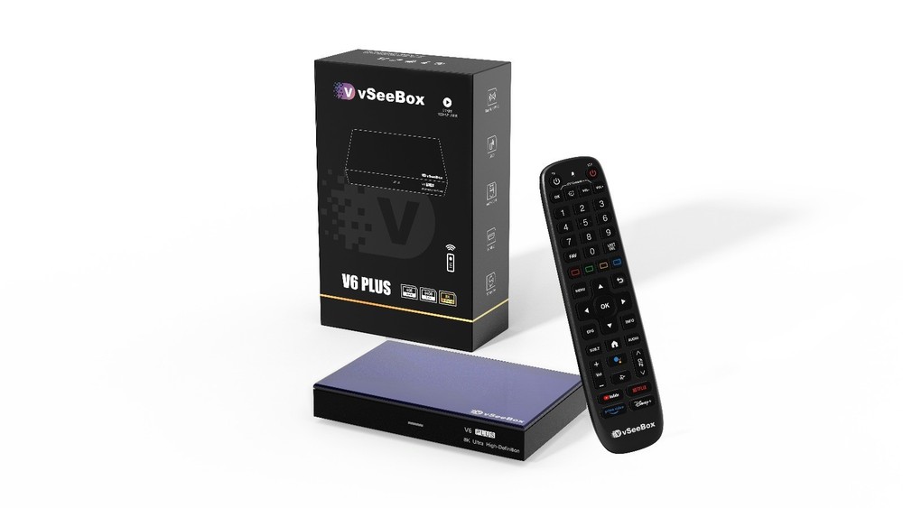vSeeBox v6 plus Android 14 OS 2026 Model. AUTHORIZED DISTRIBUTOR
