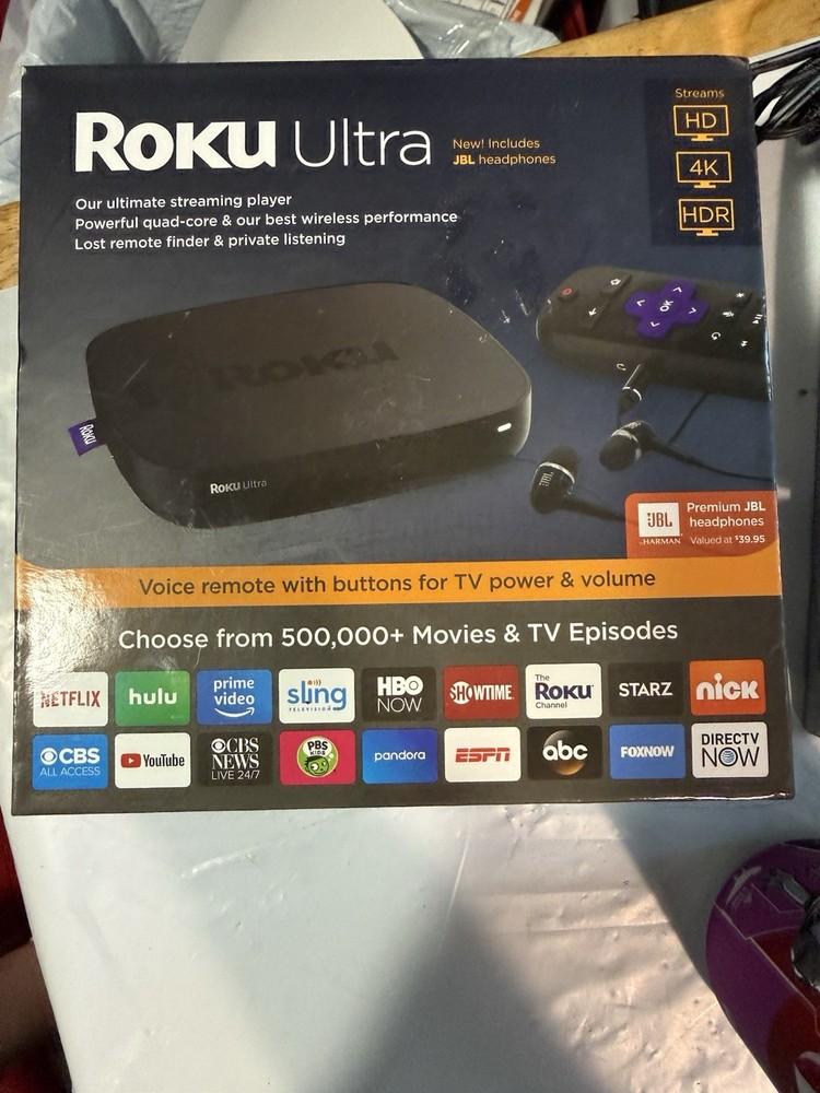 Roku 4661R Ultra Streaming Media Player 4K HD HDR with Headphones – Black Used