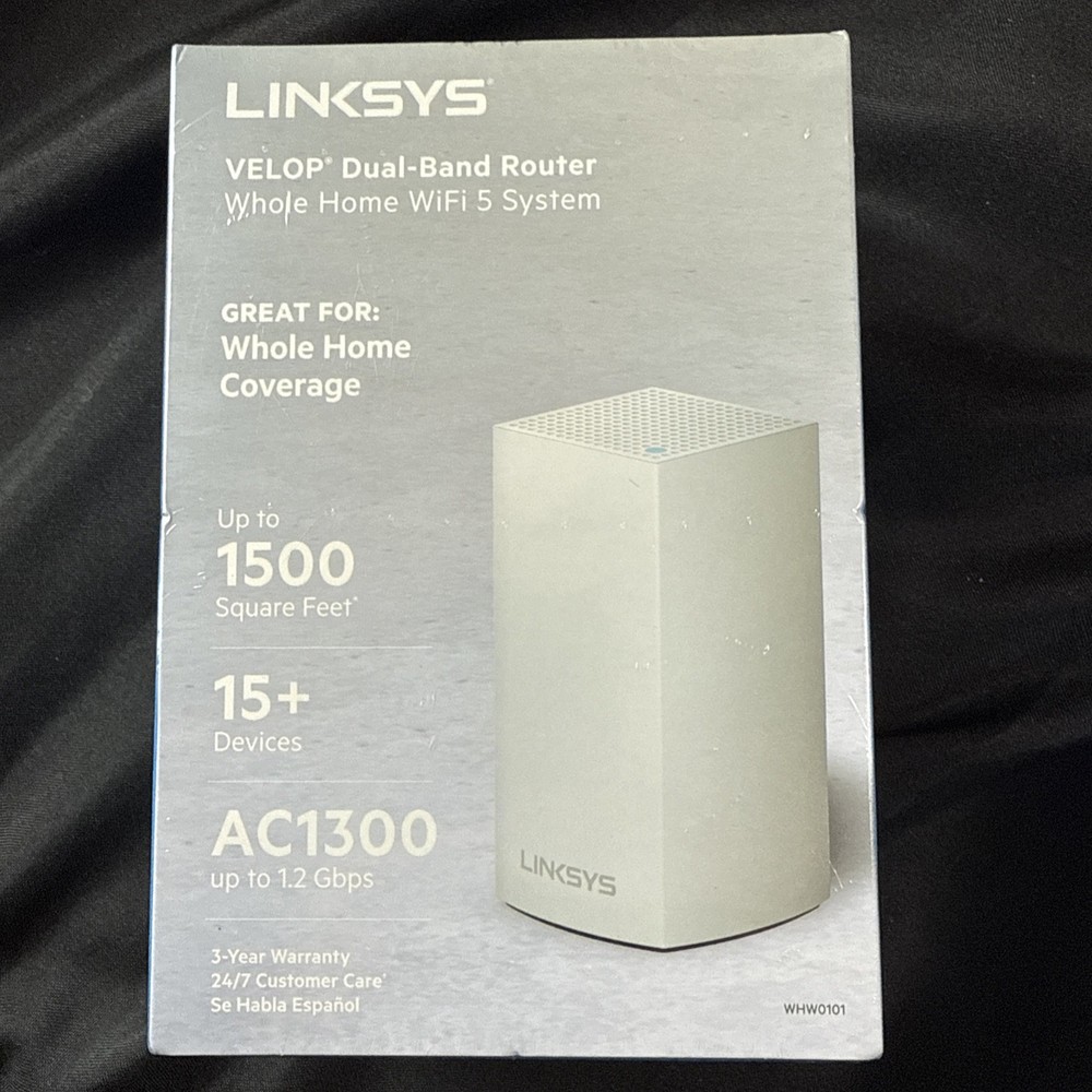 NEW LINKSYS WHW0101 VELOP INTELLIGENT MESH 2-PORT GIGABIT ETHERNET WI-FI SYSTEM