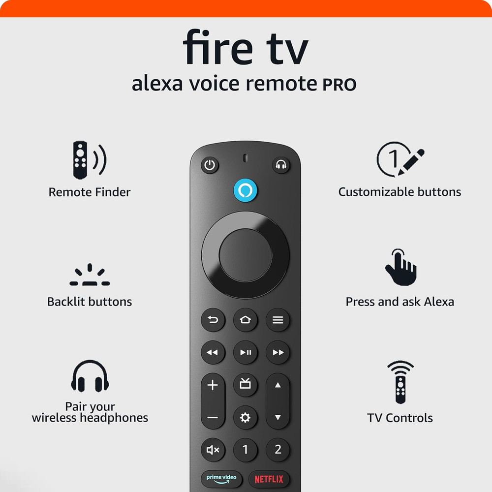 Fire TV Alexa Voice Remote Pro (Newest Model) with Remote Finder, TV Controls, a