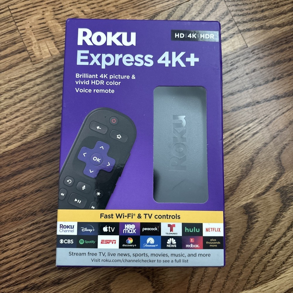 Roku Express 4K+ Streaming Player HD/4K/HDR Voice Remote New