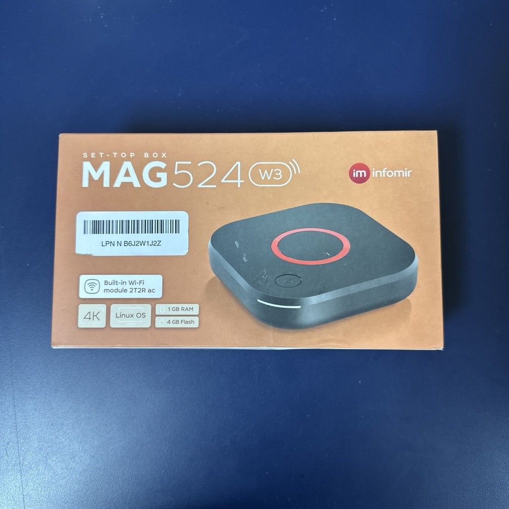 Infomir MAG524 W3 Set-Top Box – 2.4G/5G WiFi HDMI USB 4K HDR With HEVC Support