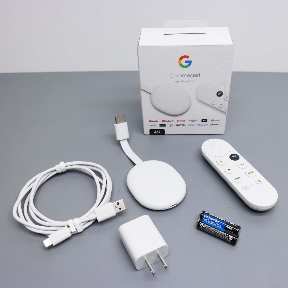 Google 4K Chromecast with Google TV GA01919-US – Snow