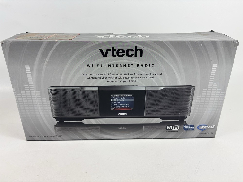 VTech IS9181 Internet Radio Speaker Alarm Clock Wireless LAN TESTED + REMOTE