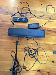 ROKU Streambar Black Model 9102X Soundbar With Remote And Cords 4K Streaming TV