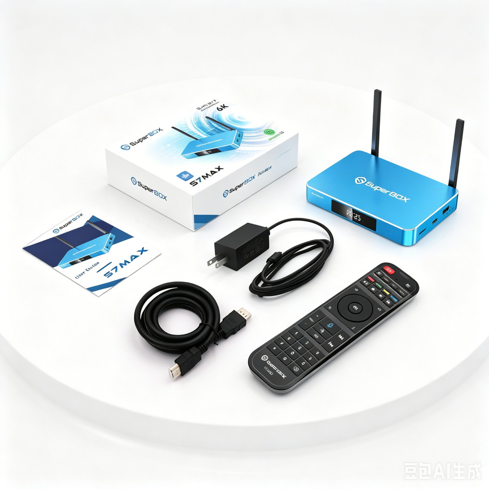 SuperBox S6 Max Android 12 TV Box, 6K UHD WiFi 6, 4GB RAM 64GB ROM, Voice Remote