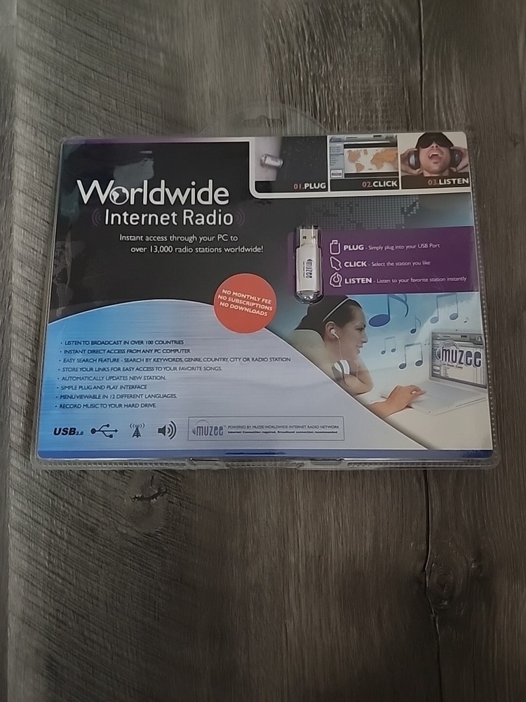 Muzee USB Internet Radio For Computer NEW In Package D1