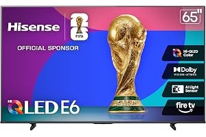 Hisense 65″ E6 Cinema Series Hi-QLED 4K UHD Smart Fire TV (65E6QF) -AI Light Sen