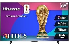 Hisense 65″ E6 Cinema Series Hi-QLED 4K UHD Smart Fire TV (65E6QF) -AI Light Sen