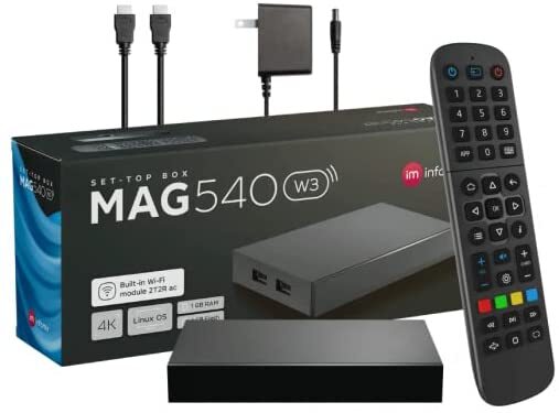 Infomir MAG540W3 MAG 540w3 Set Top Box 1GB Memory 4K Linux Wi-Fi ORIGINAL