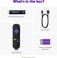 Roku Streaming Stick 2025 HD Roku Streaming Device for TV with Voice Remote