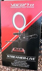 VocoPro Streamer-Live Sealed USB audio interface mic boom stand LED ring light